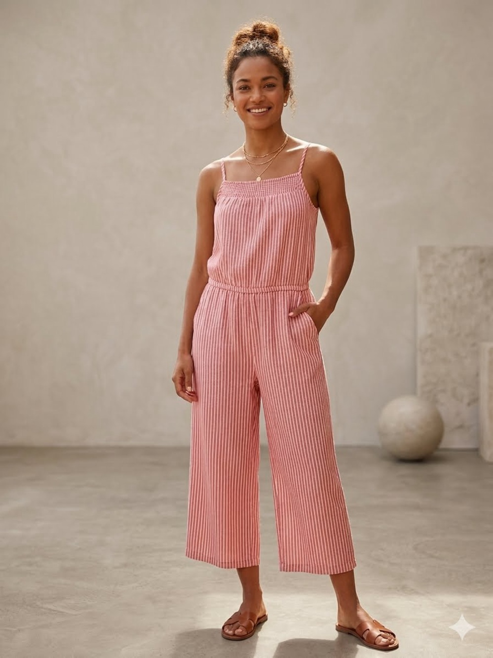 Beachlunchlounge cropped jumpsuit size large